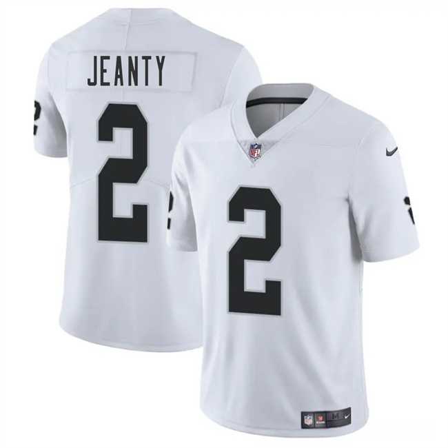 Men & Women & Youth Las Vegas Raiders #2 Ashton Jeanty White 2025 Draft Vapor Untouchable Limited Stitched Jersey->las vegas raiders->NFL Jersey